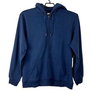 Swet Tailor Men's XL Stretch Fleece Zip Hood Sweatshirt Blue NWT